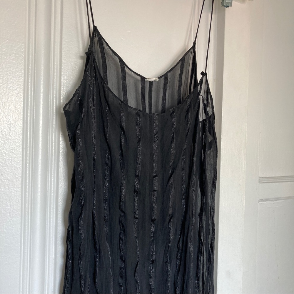 90s sheer black slip dress, XS or S